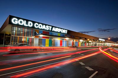 Gold Coast Airport, one of the airports that Lonestar does airport transfers charters from regularly
