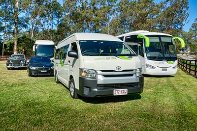 Some of Lonestars buses and coaches available for hire on the Gold coast