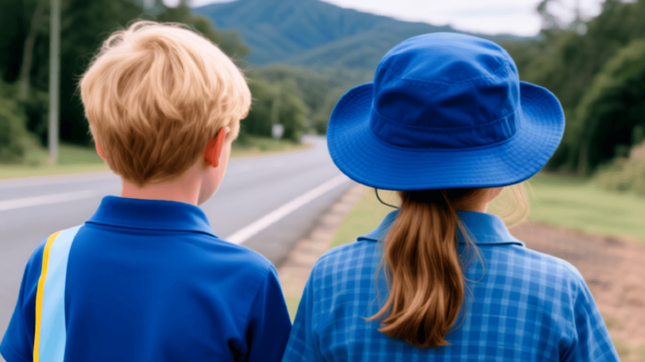 school children blue